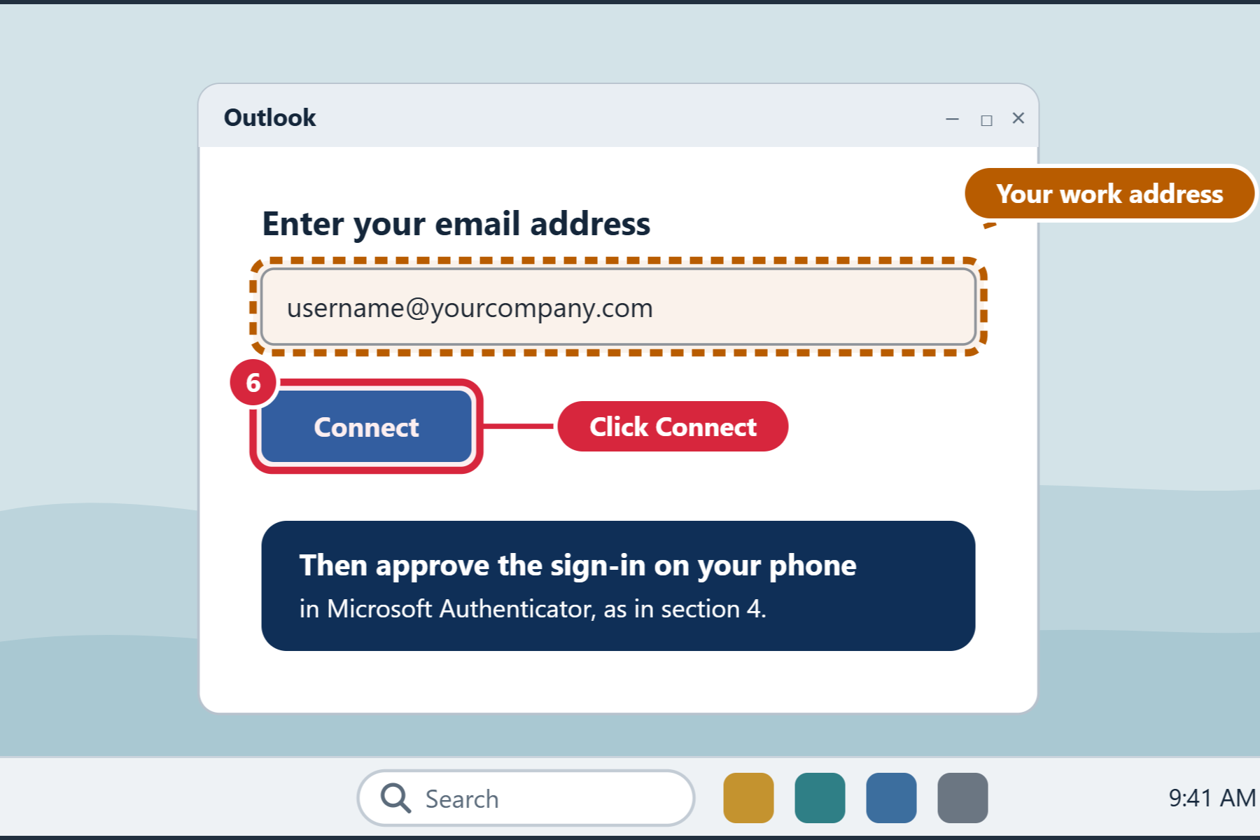 Open Outlook or Outlook (classic) and sign in