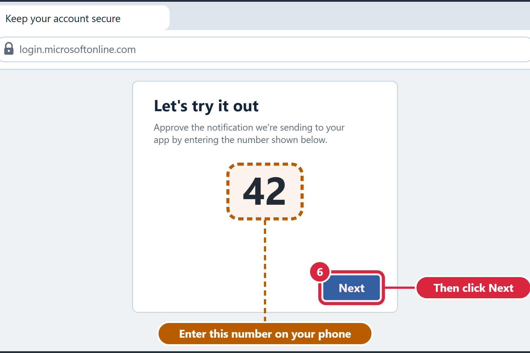 Approve the test sign-in