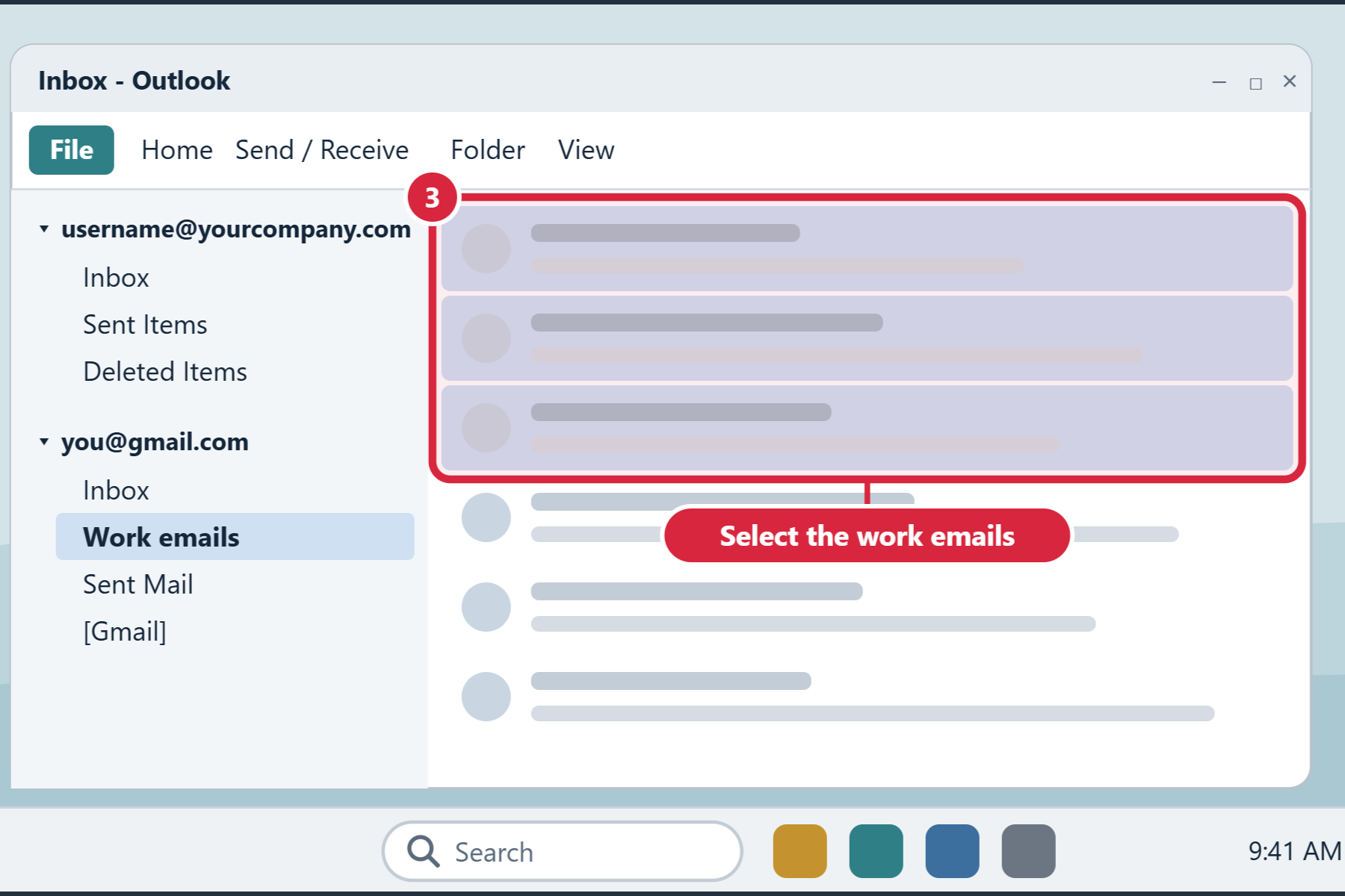 Select the emails to move