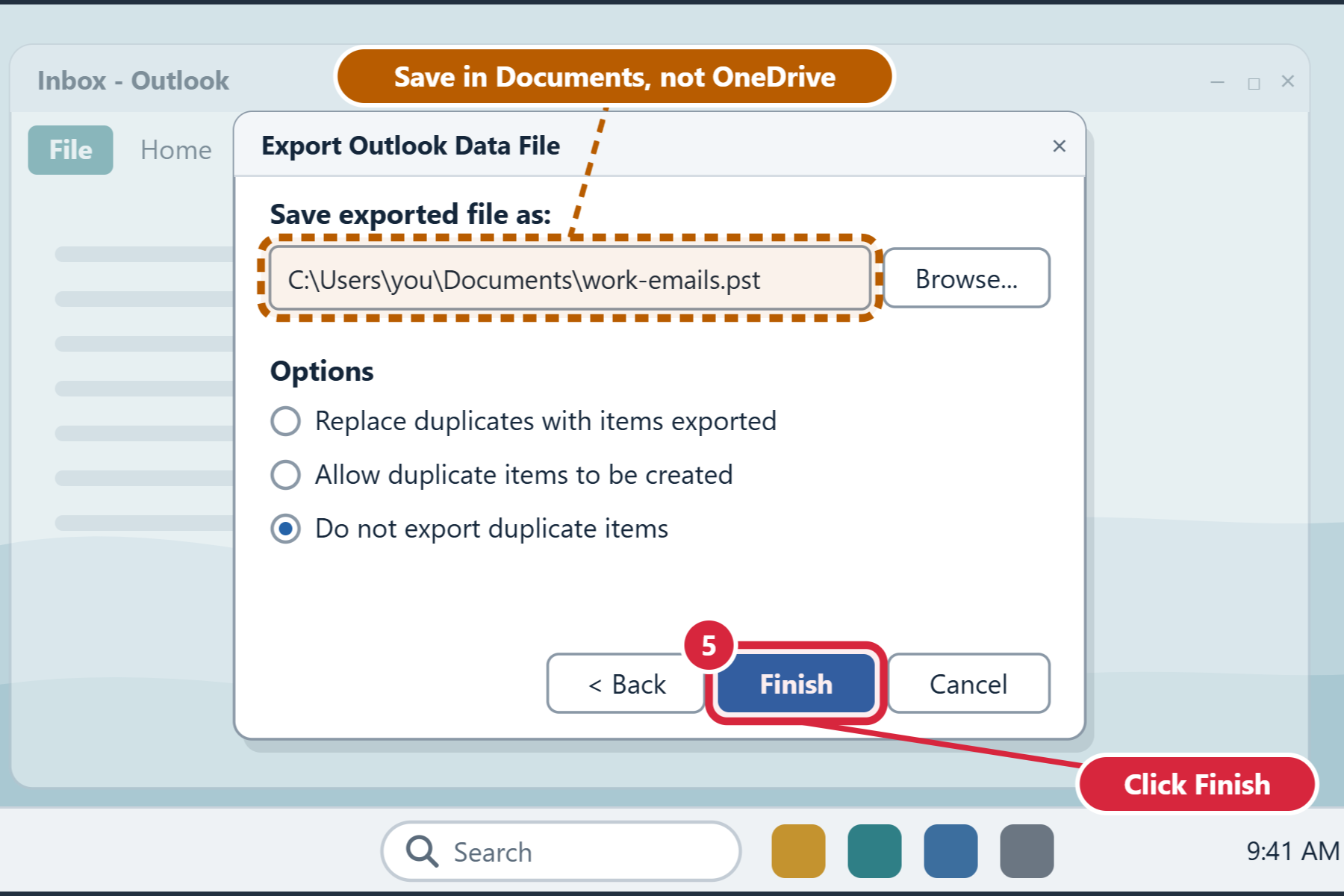 Save it in Documents